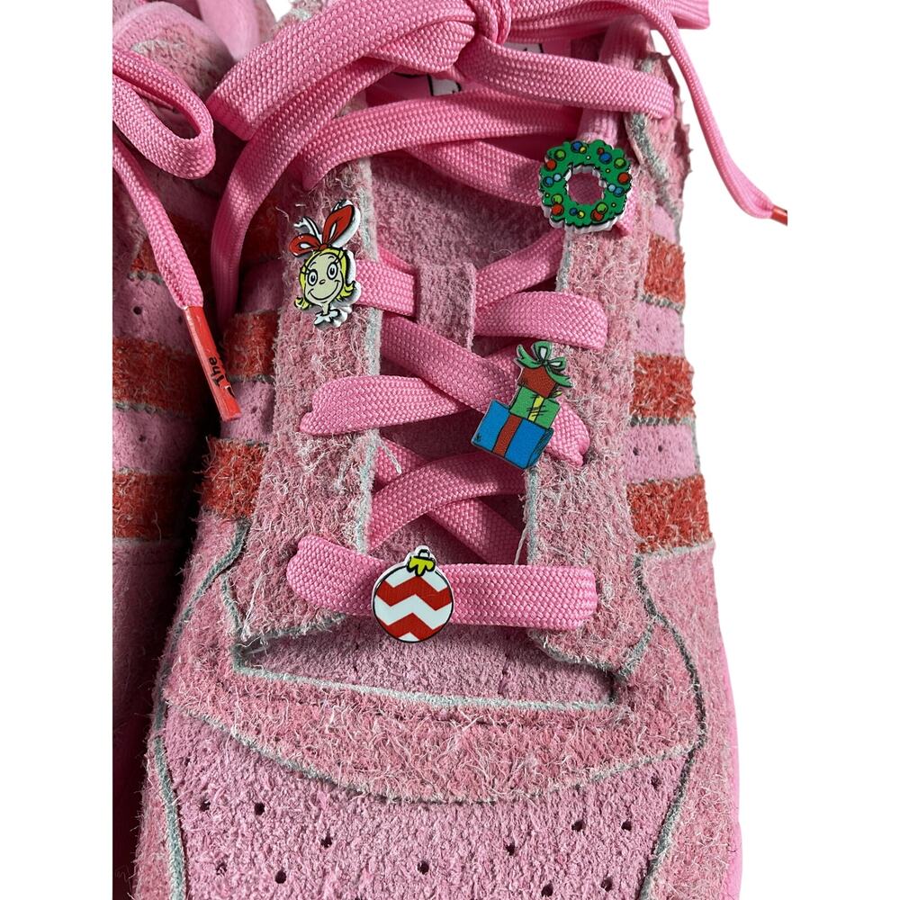 Adidas 'Forum' Pink Suede Low Cl The Grinch Shoes Size 9 - Picture 6 of 9